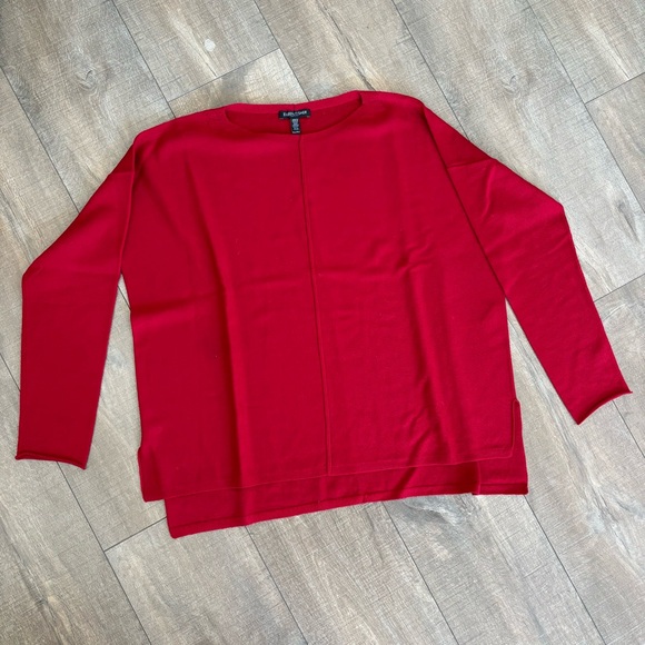 EILEEN FISHER Merino Wool Red Sweater Women's Petite Medium - Picture 15 of 15